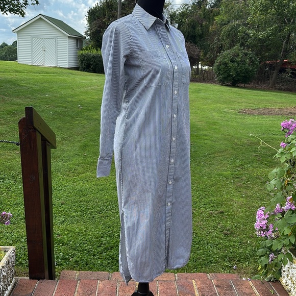 -EVERLANE Midi Cotton Shirt Dress - Bone White/Black Women’s Size 00 - Picture 9 of 15